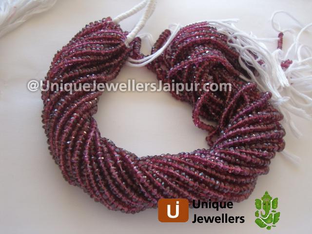 Rhodolite Faceted Roundelle Beads